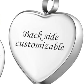 Engraved Heart Urn Necklace for Ashes