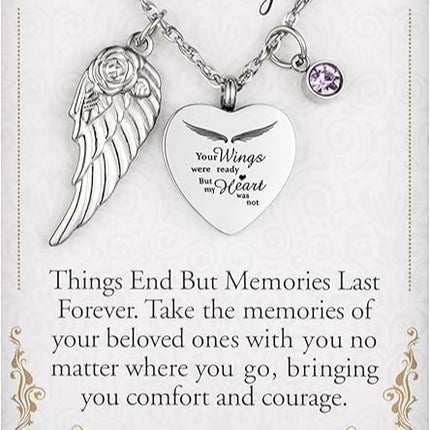 Engraved Heart Urn Necklace for Ashes