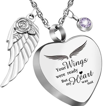 Engraved Heart Urn Necklace for Ashes