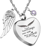 Engraved Heart Urn Necklace for Ashes