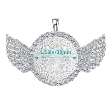 Personalized Silver Memory Pendant. Diameter 1.18 inch