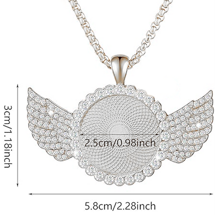 Personalized Silver Memory Pendant. Diameter 0.99 inch