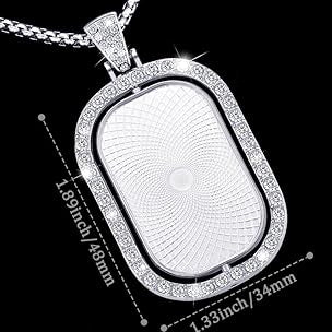 Personalized Rose Gold Rectangular Shape Double Sided Rhinestone Pendant
