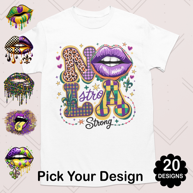 Mardi Gras Lips Design, Pick Your Own.