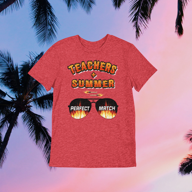 Evergreen Junior High Summer Tee. Next Level. Triblend T-Shirt.  Vintage Red