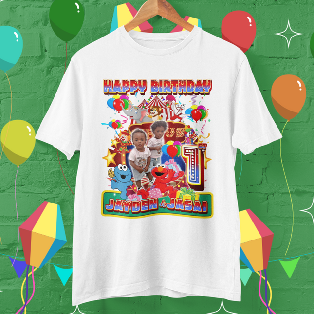 Carnival Theme 1st Birthday Shirts – Twins Jayden & Jasai 🎉👬
