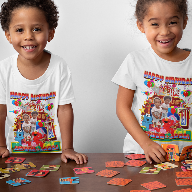 Carnival Theme 1st Birthday Shirts – Twins Jayden & Jasai 🎉👬